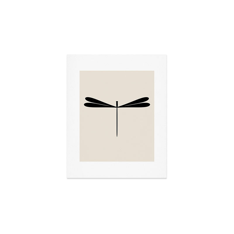 Colour Poems Dragonfly Pattern Black White Art Print