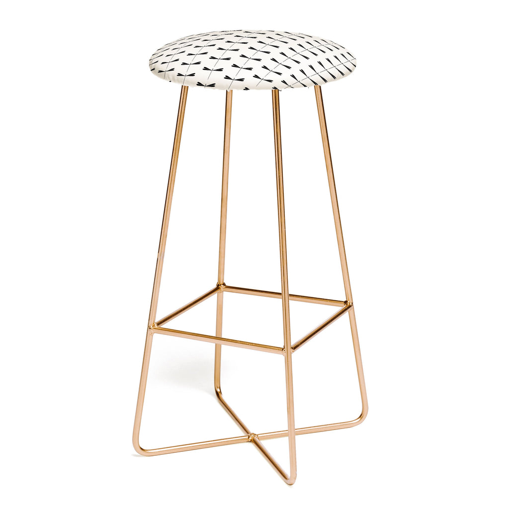 Colour Poems Dragonfly Pattern Black White Bar Stool