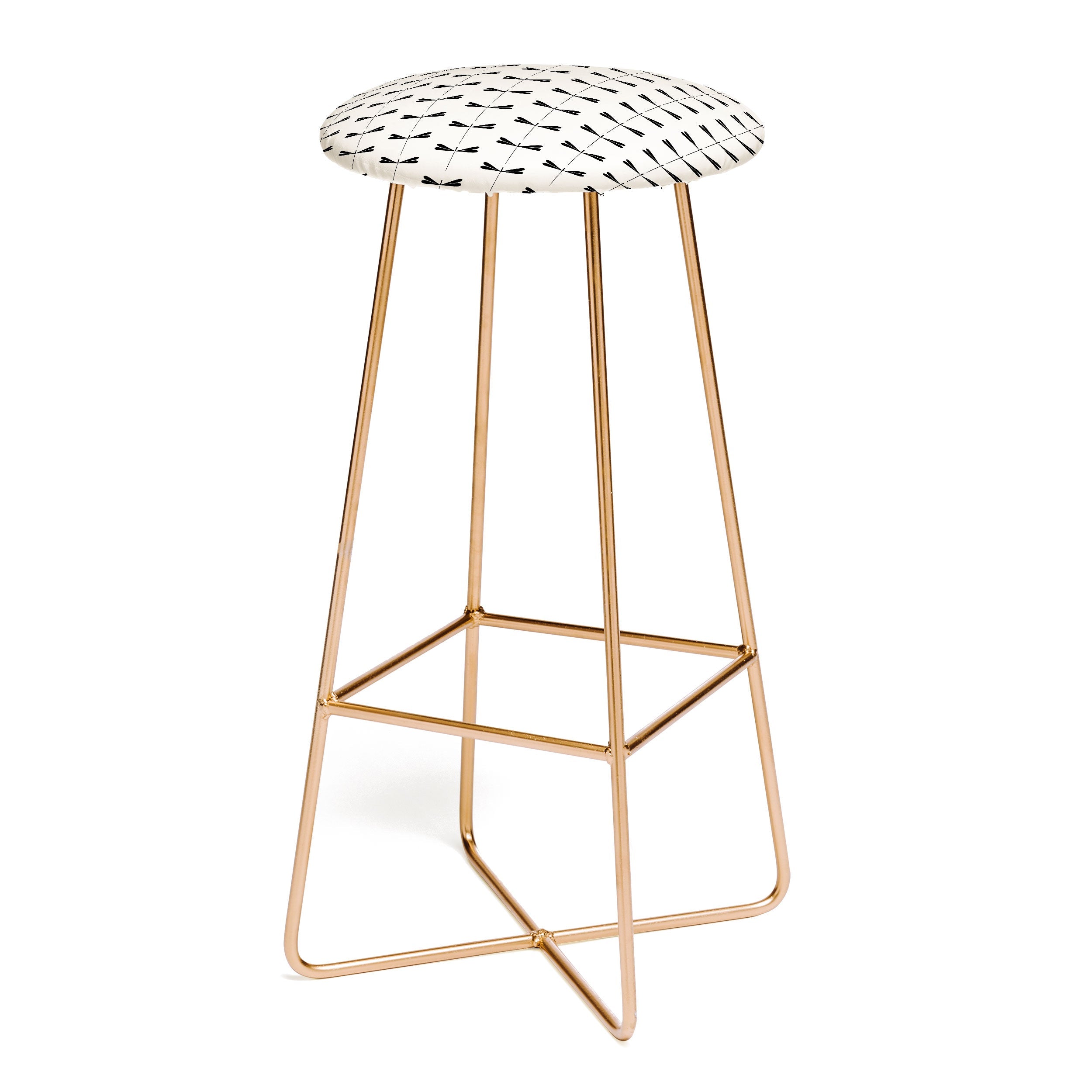 Colour Poems Dragonfly Pattern Black White Bar Stool