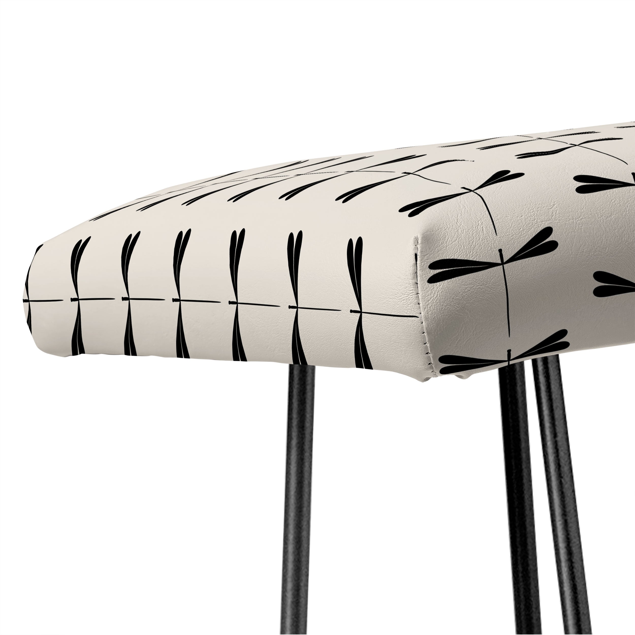 Colour Poems Dragonfly Pattern Black White Bench