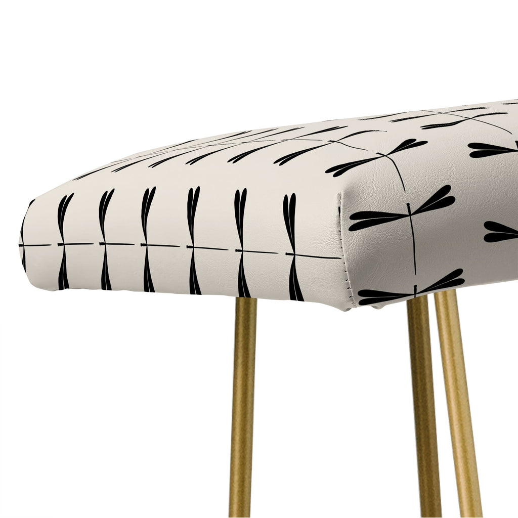 Colour Poems Dragonfly Pattern Black White Bench