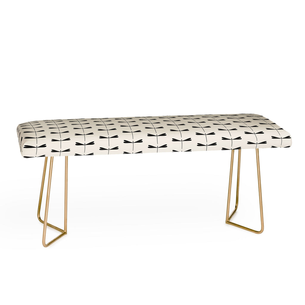 Colour Poems Dragonfly Pattern Black White Bench