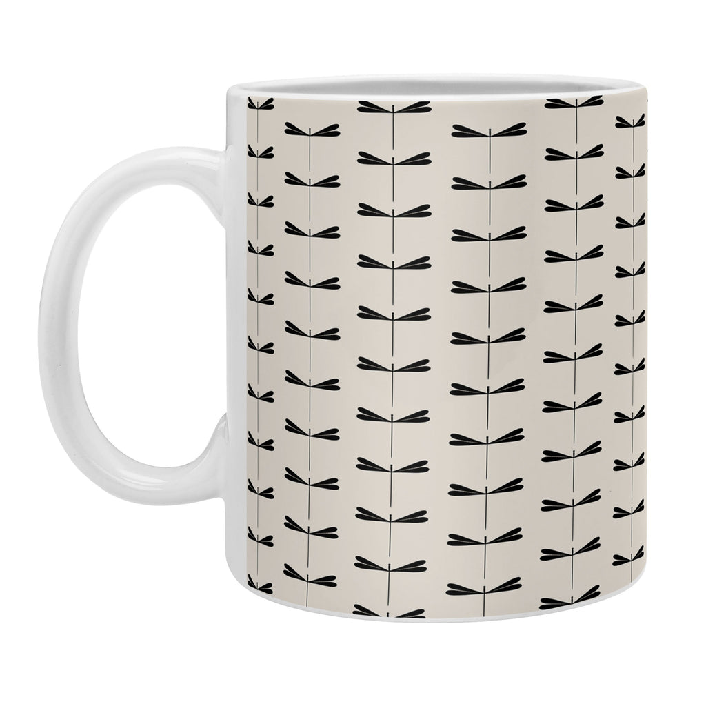 Colour Poems Dragonfly Pattern Black White Coffee Mug