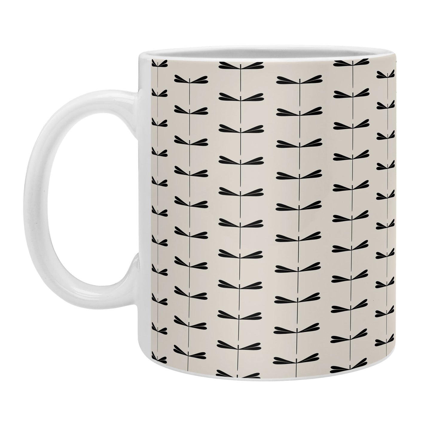 Colour Poems Dragonfly Pattern Black White Coffee Mug