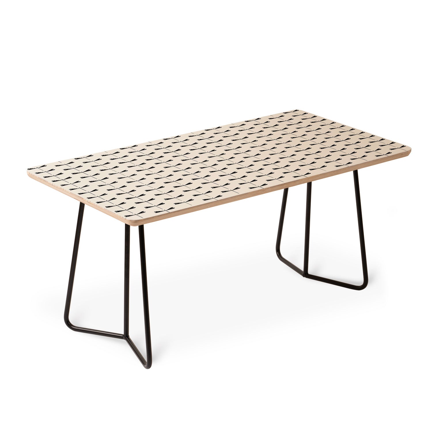 Colour Poems Dragonfly Pattern Black White Coffee Table