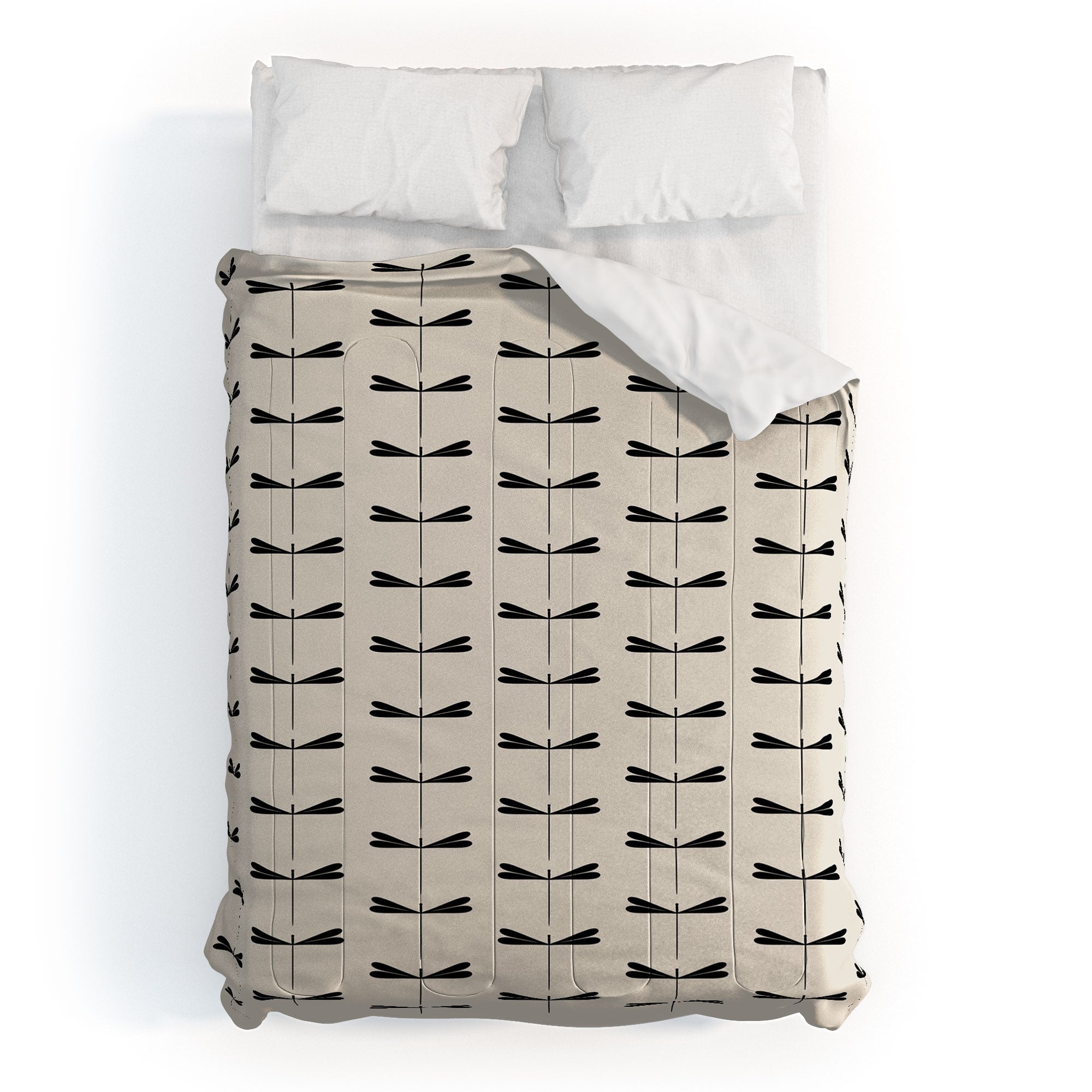 Colour Poems Dragonfly Pattern Black White Comforter