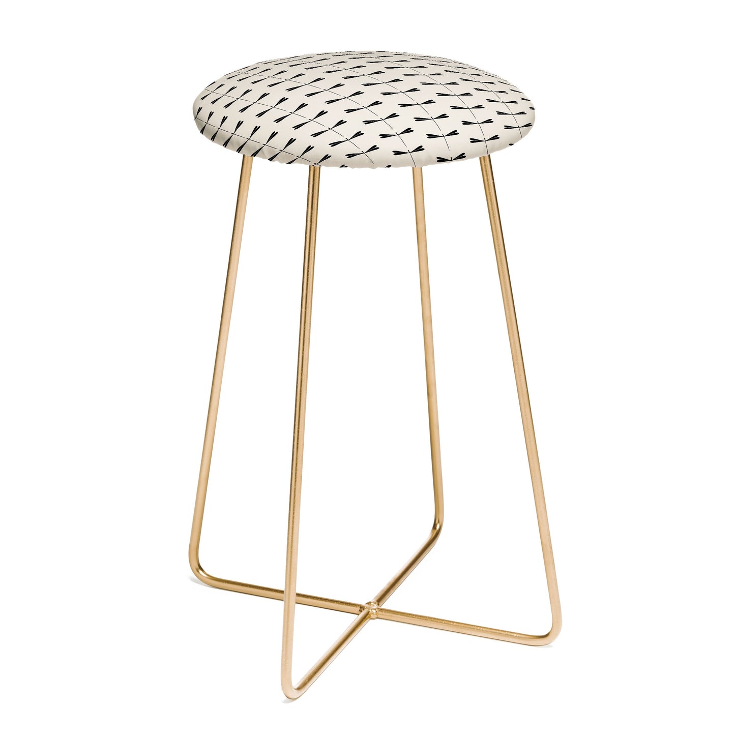 Colour Poems Dragonfly Pattern Black White Counter Stool
