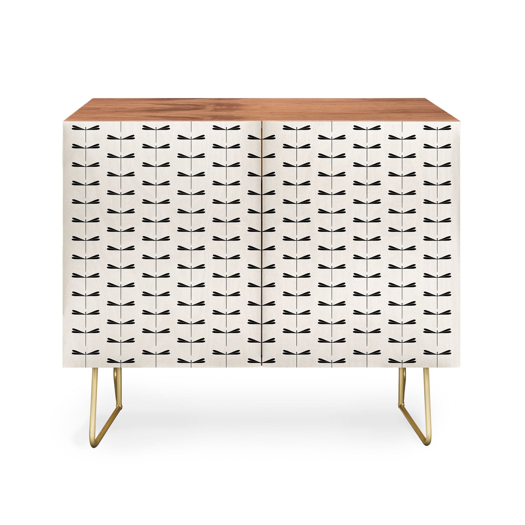 Colour Poems Dragonfly Pattern Black White Credenza