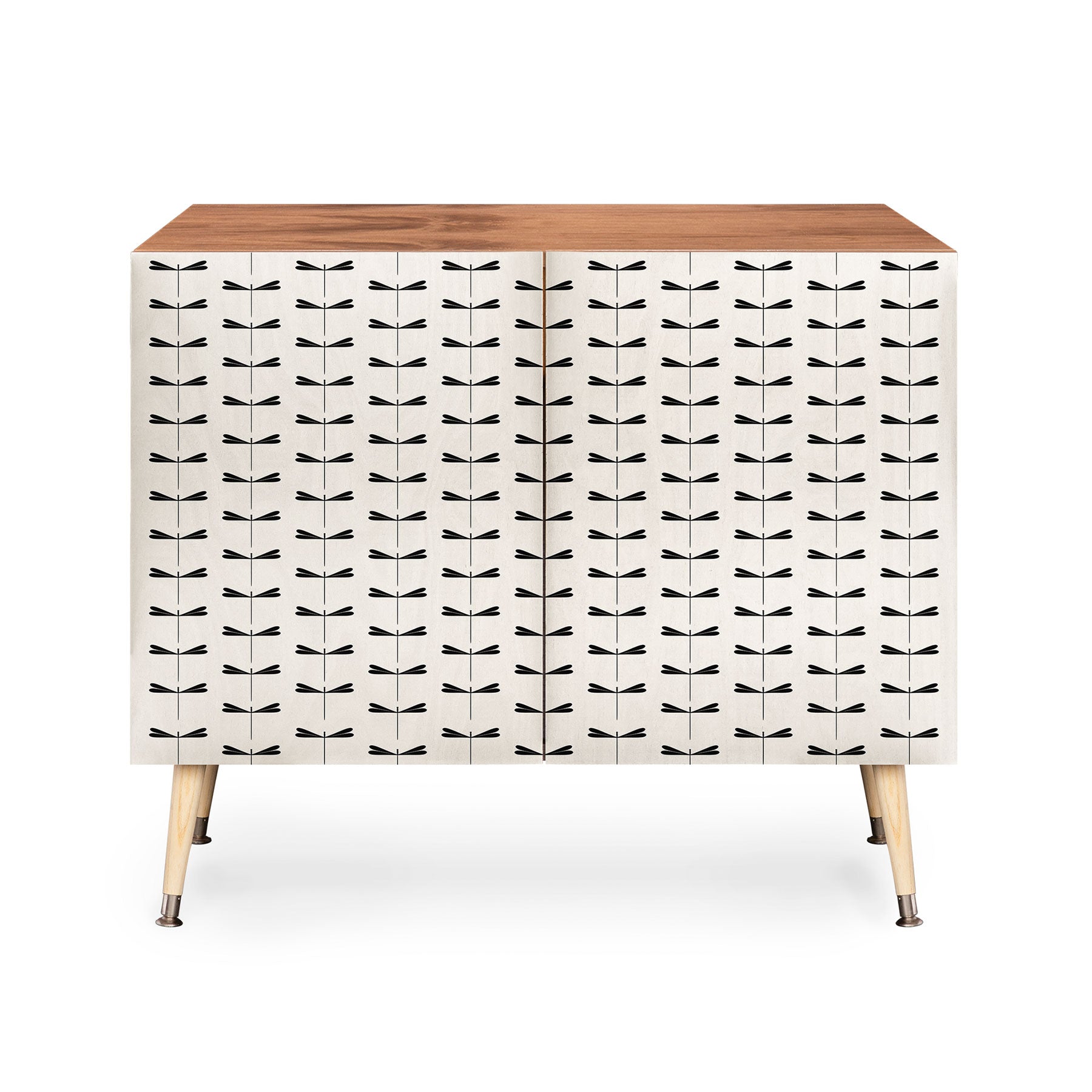 Colour Poems Dragonfly Pattern Black White Credenza