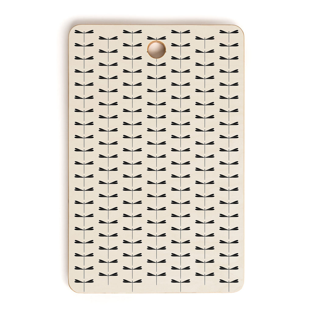 Colour Poems Dragonfly Pattern Black White Cutting Board Rectangle