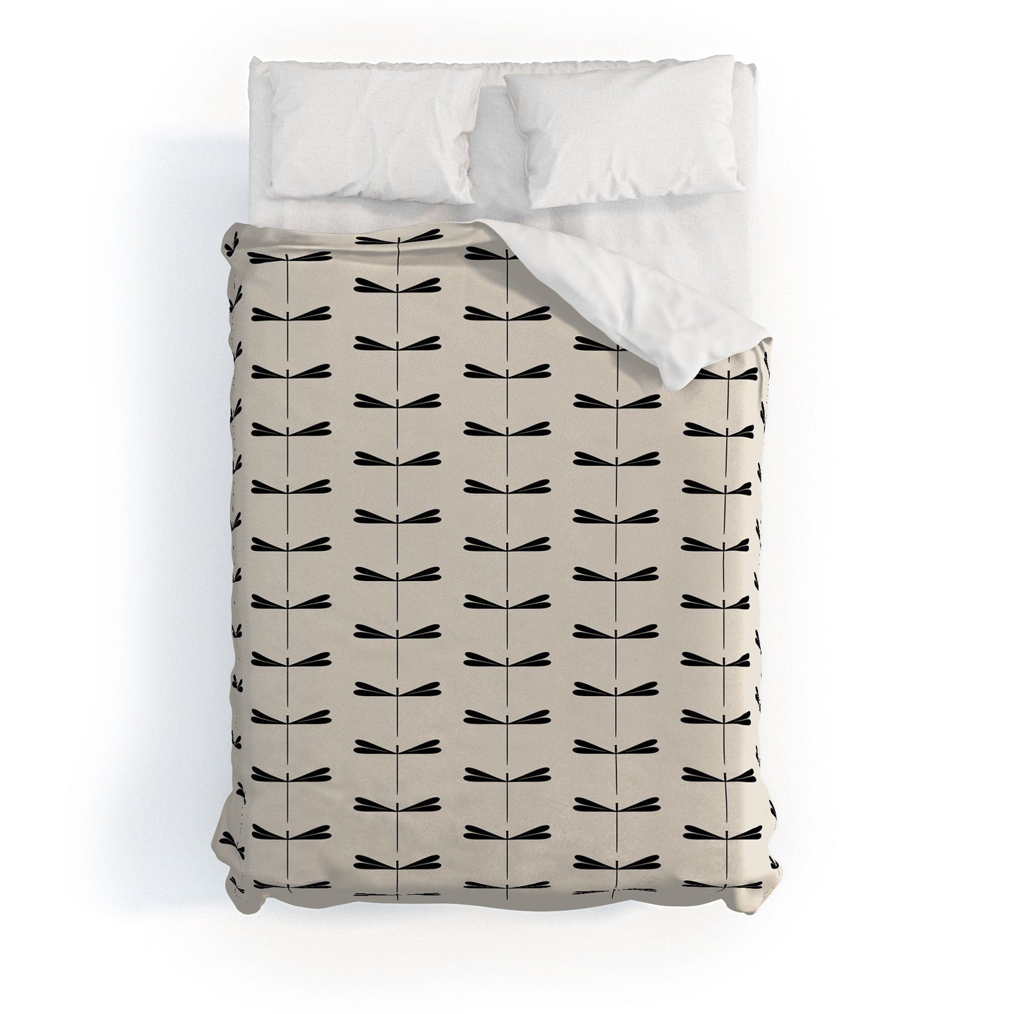 Colour Poems Dragonfly Pattern Black White Duvet Cover