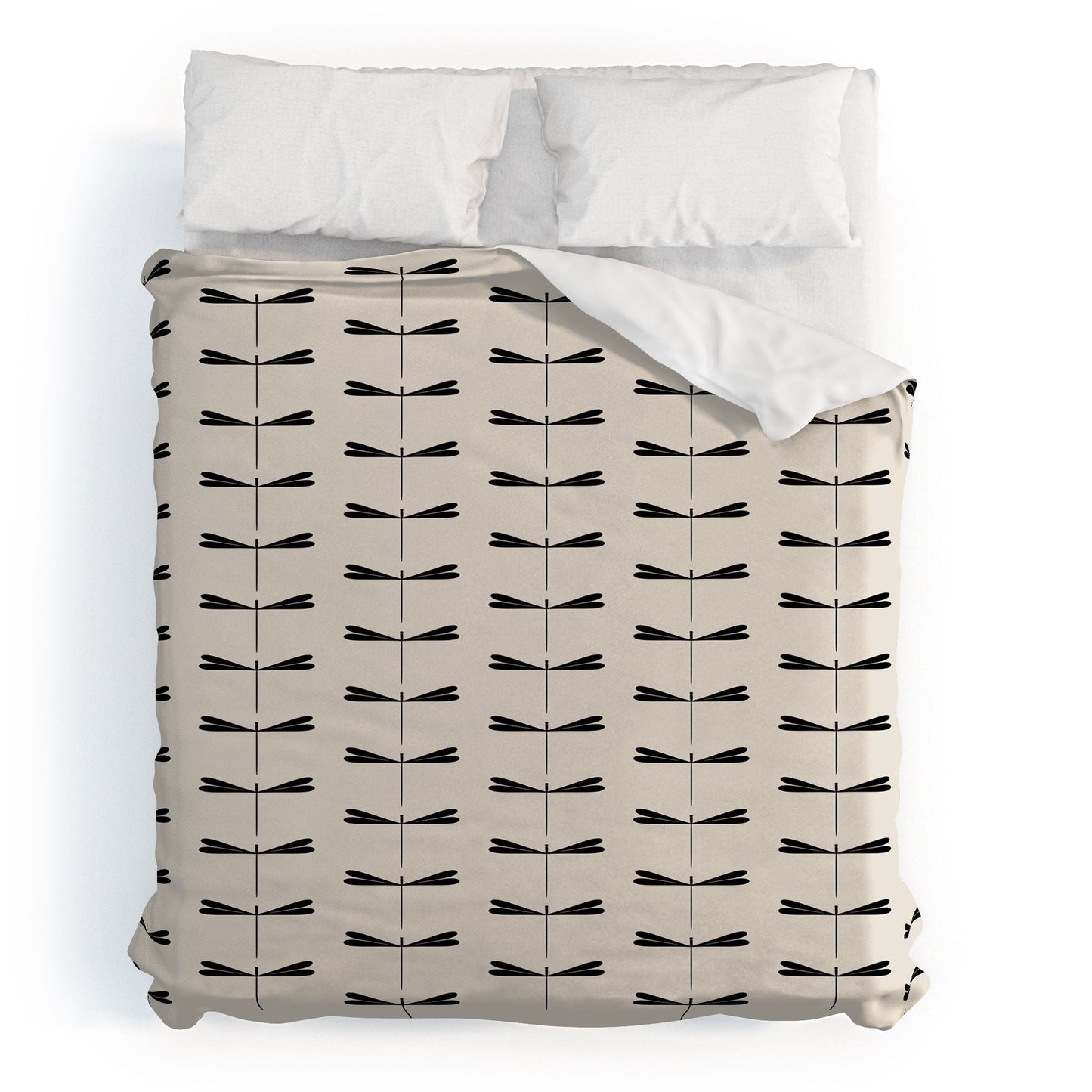 Colour Poems Dragonfly Pattern Black White Duvet Cover