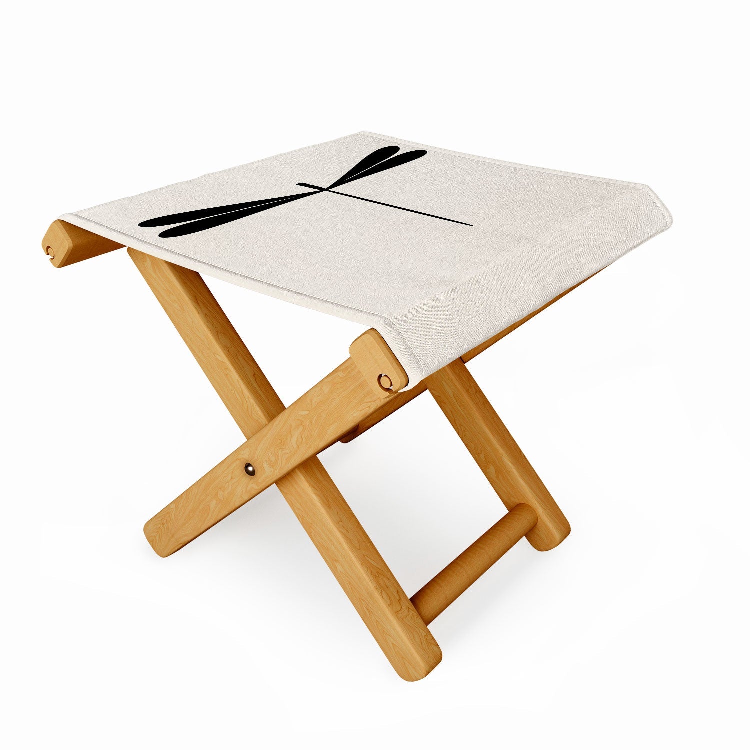 Colour Poems Dragonfly Pattern Black White Folding Stool