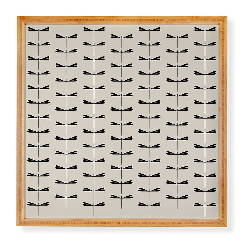 Colour Poems Dragonfly Pattern Black White Framed Wall Art