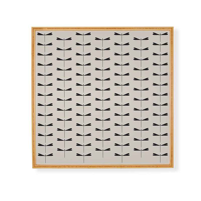 Colour Poems Dragonfly Pattern Black White Framed Wall Art