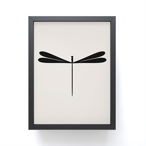 Colour Poems Dragonfly Pattern Black White Framed Mini Art Print