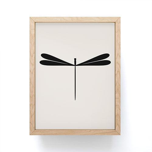 Colour Poems Dragonfly Pattern Black White Framed Mini Art Print