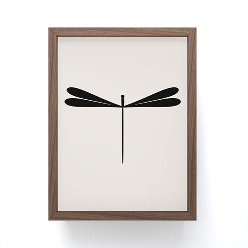 Colour Poems Dragonfly Pattern Black White Framed Mini Art Print