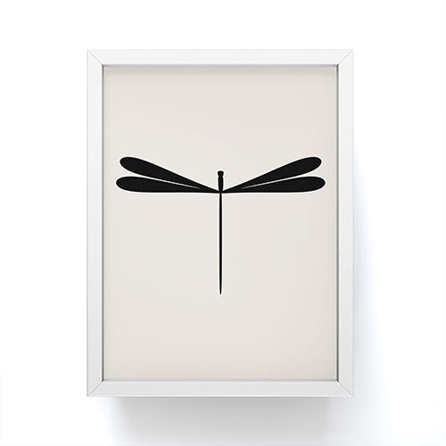Colour Poems Dragonfly Pattern Black White Framed Mini Art Print