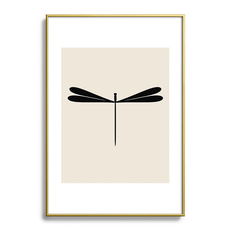 Colour Poems Dragonfly Pattern Black White Metal Framed Art Print