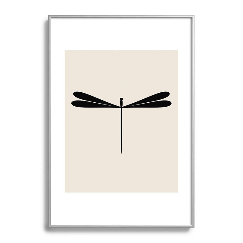Colour Poems Dragonfly Pattern Black White Metal Framed Art Print