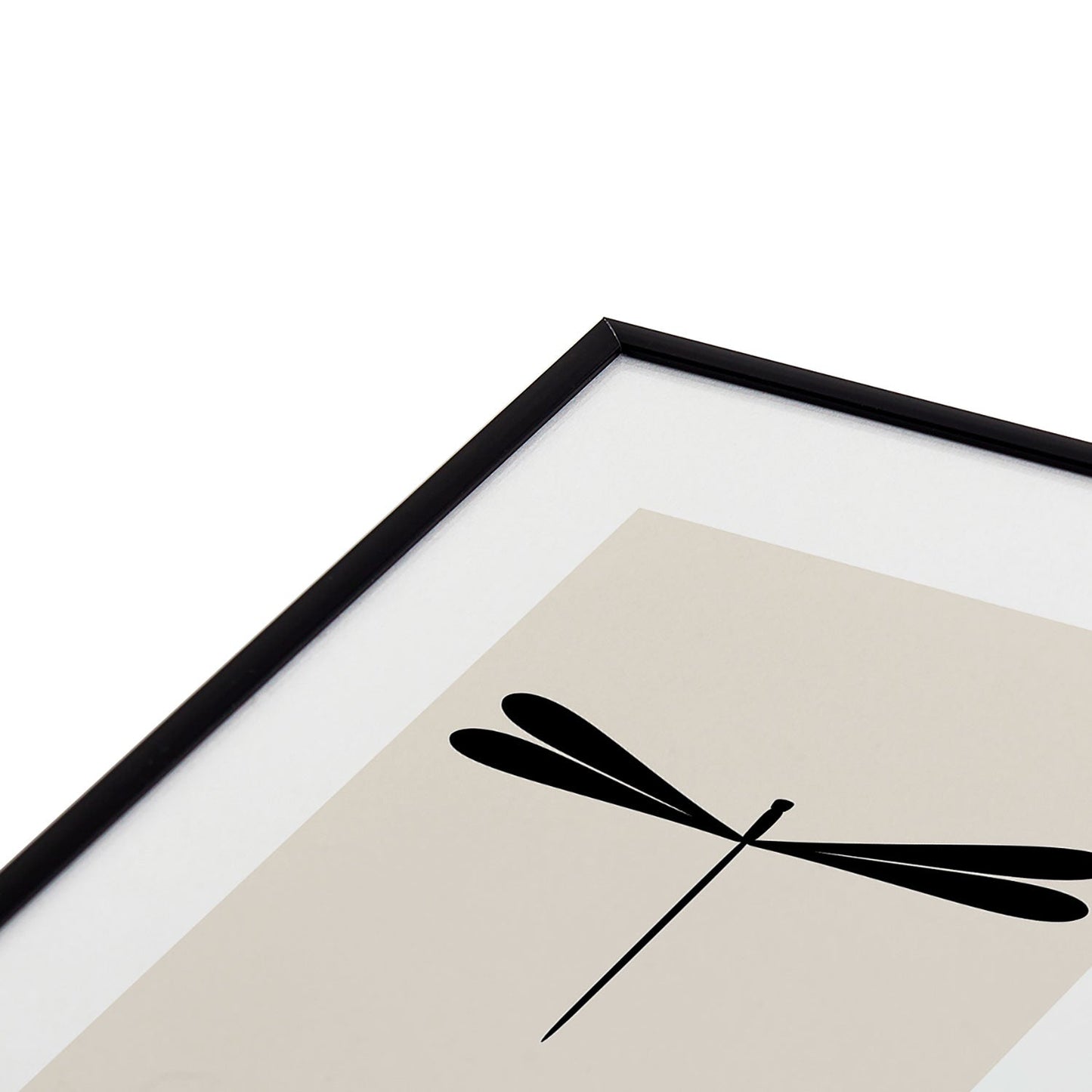Colour Poems Dragonfly Pattern Black White Metal Framed Art Print