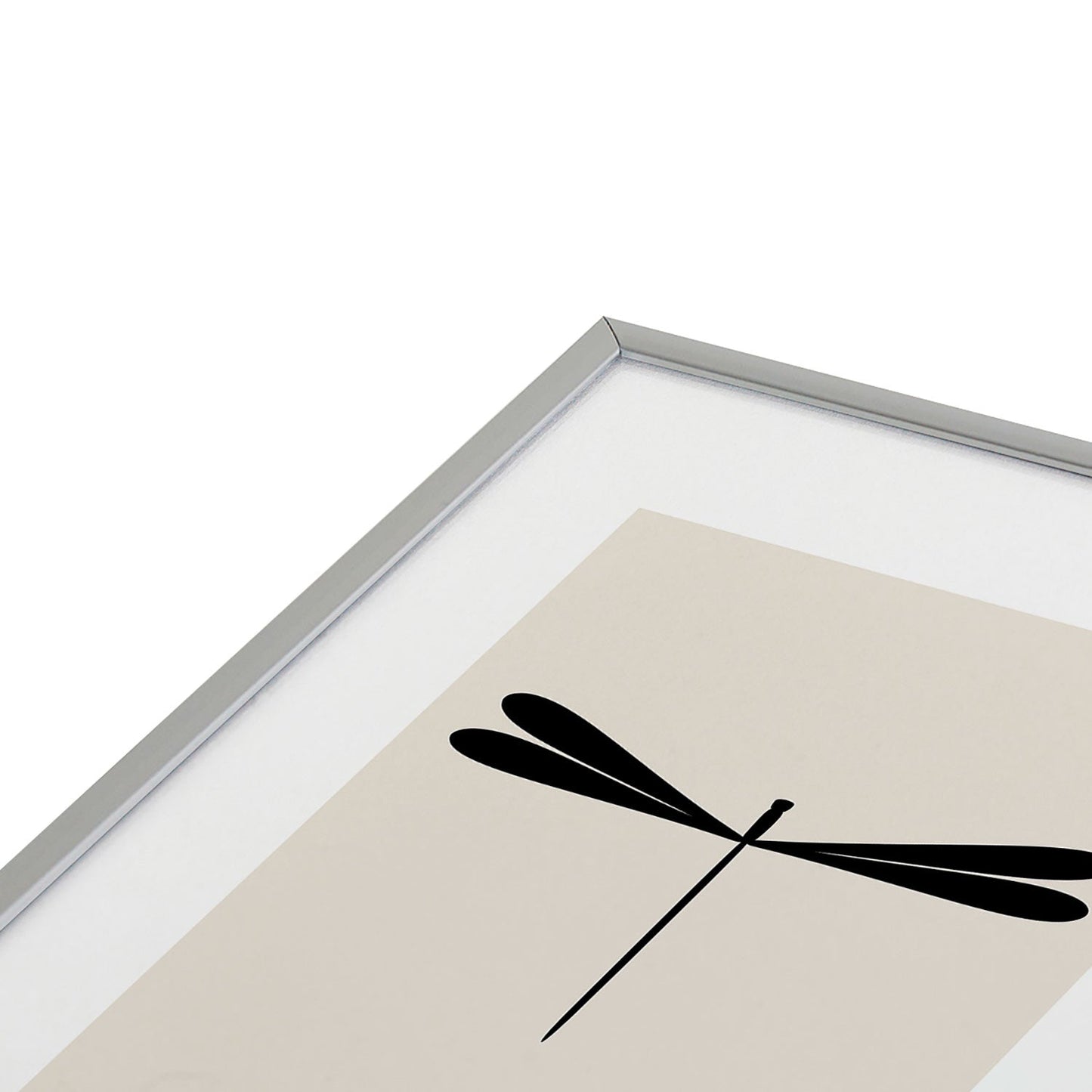 Colour Poems Dragonfly Pattern Black White Metal Framed Art Print