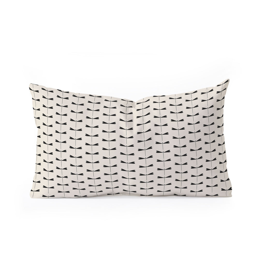 Colour Poems Dragonfly Pattern Black White Oblong Throw Pillow