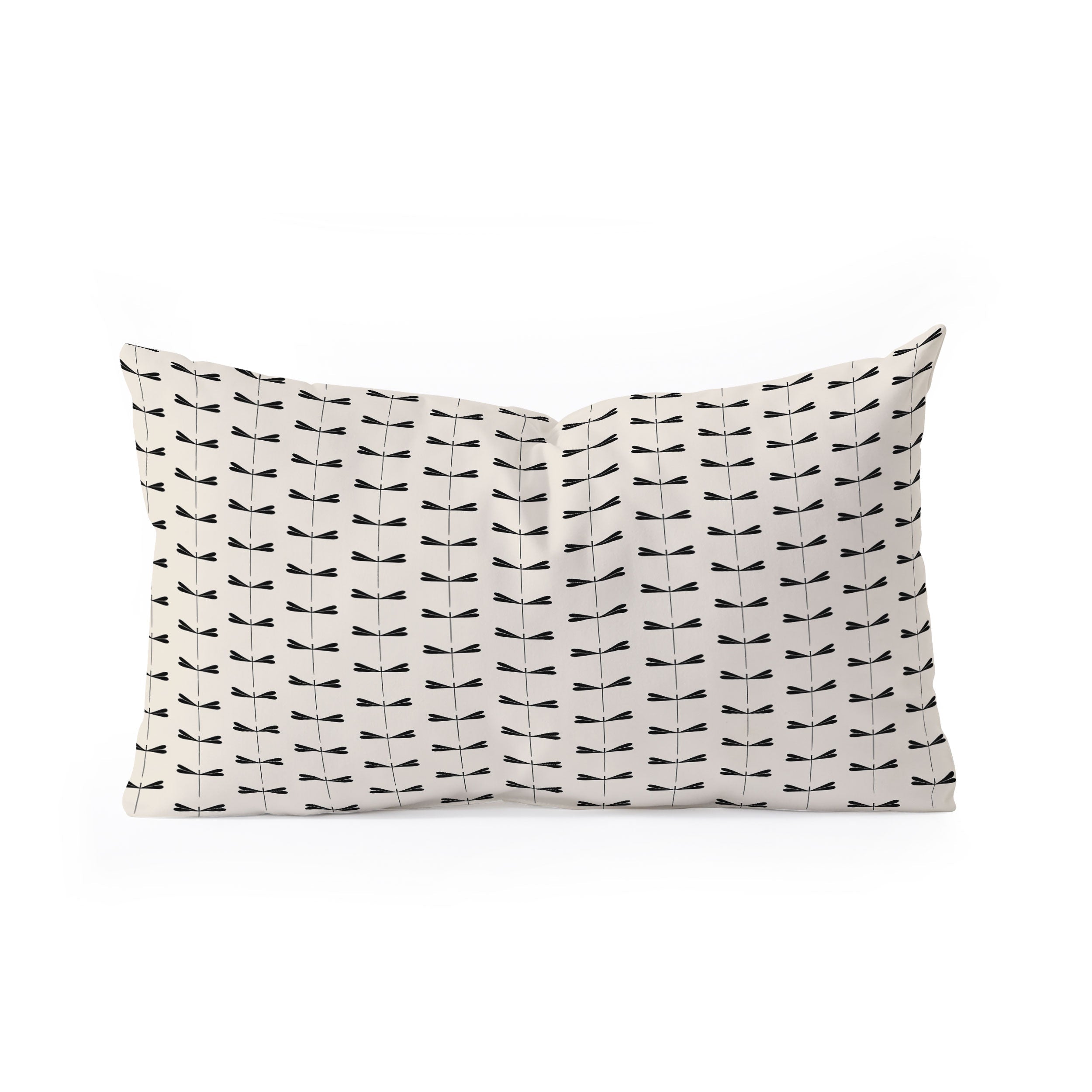 Colour Poems Dragonfly Pattern Black White Oblong Throw Pillow