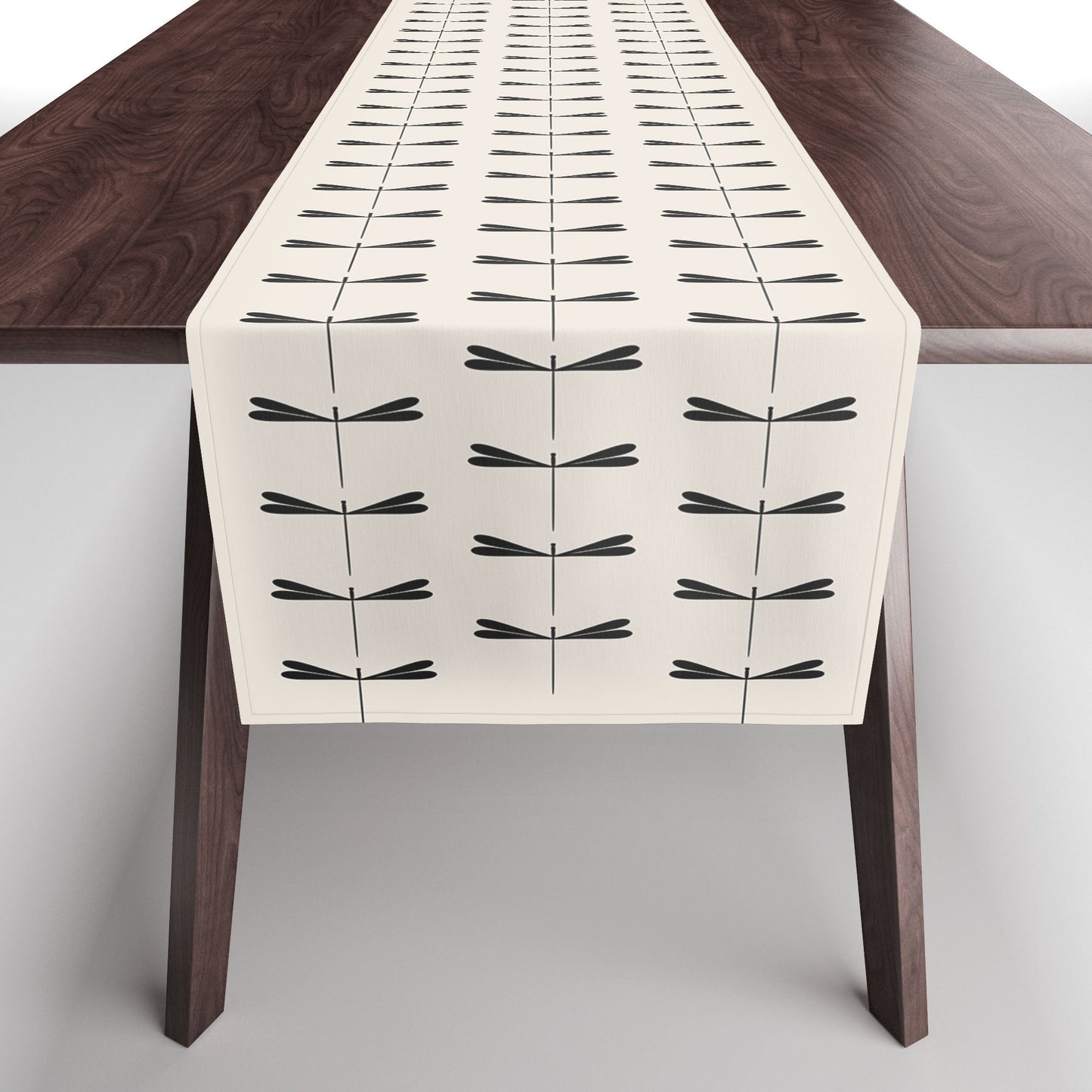 Colour Poems Dragonfly Pattern Black White Table Runner