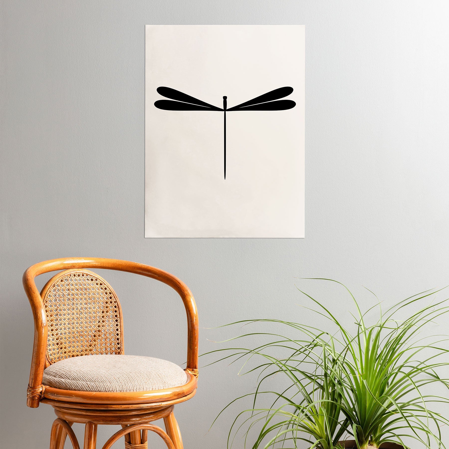 Colour Poems Dragonfly Pattern Black White Poster