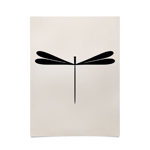Colour Poems Dragonfly Pattern Black White Poster