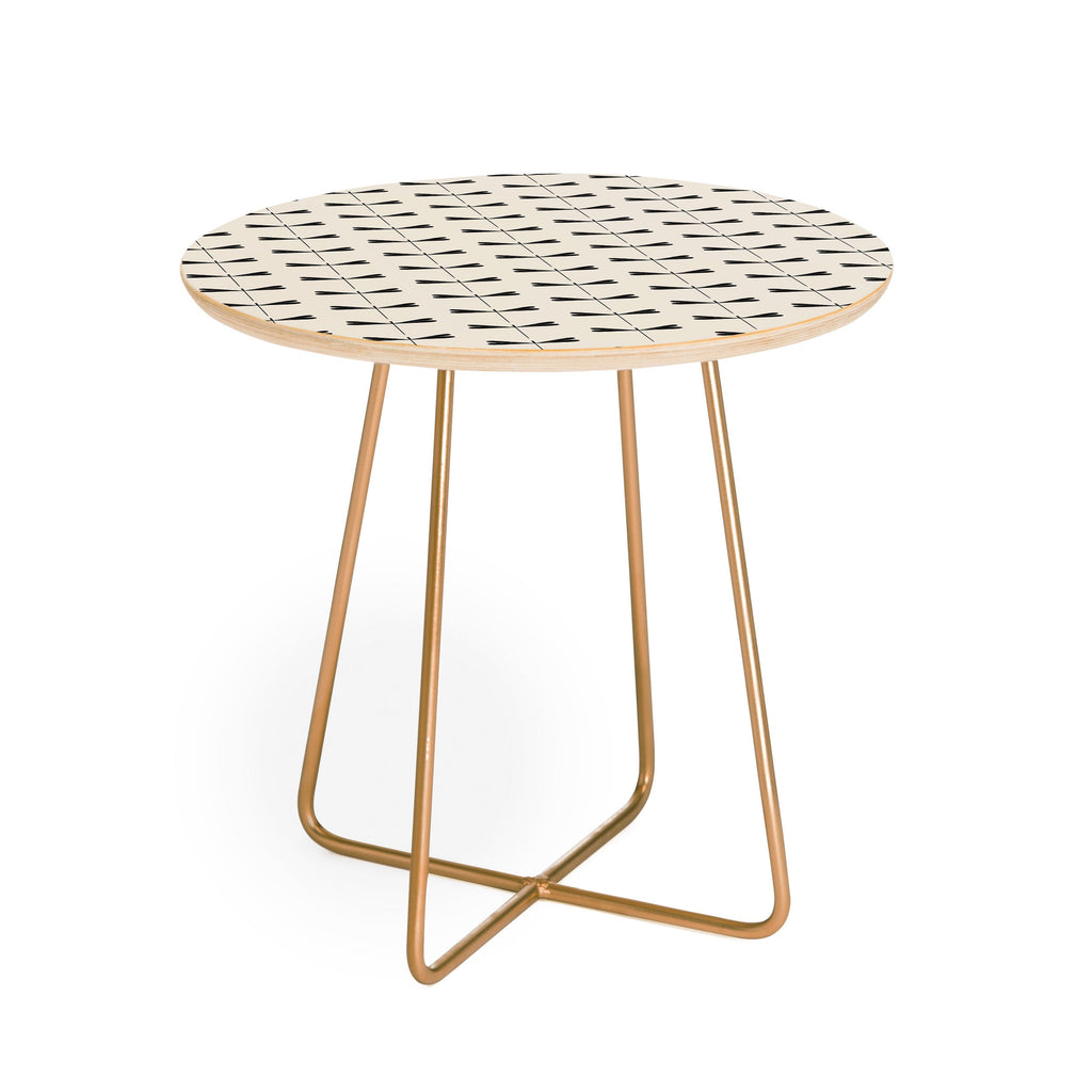 Colour Poems Dragonfly Pattern Black White Round Side Table