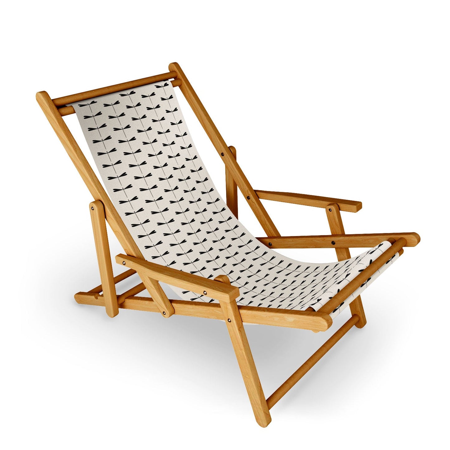 Colour Poems Dragonfly Pattern Black White Sling Chair