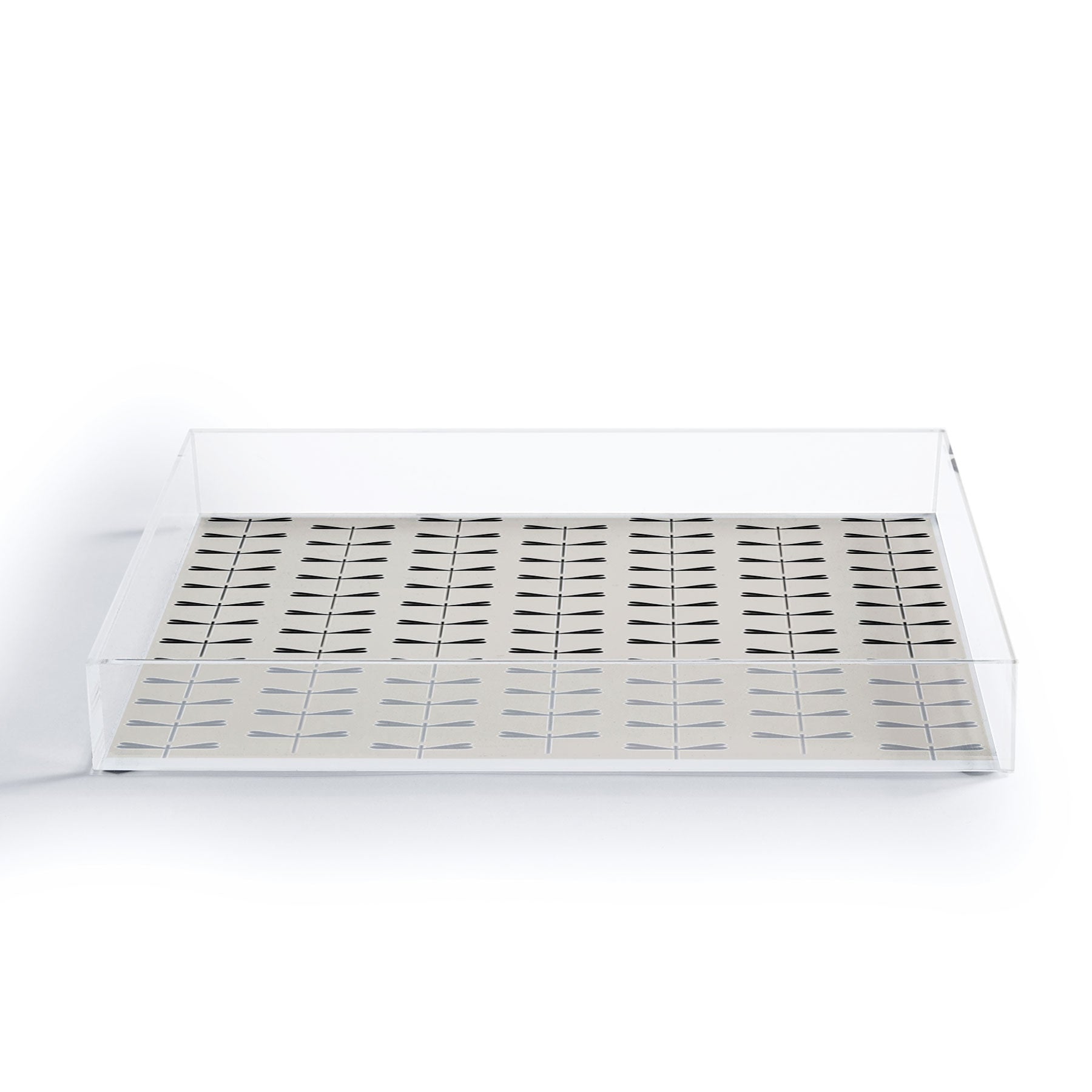 Colour Poems Dragonfly Pattern Black White Acrylic Tray