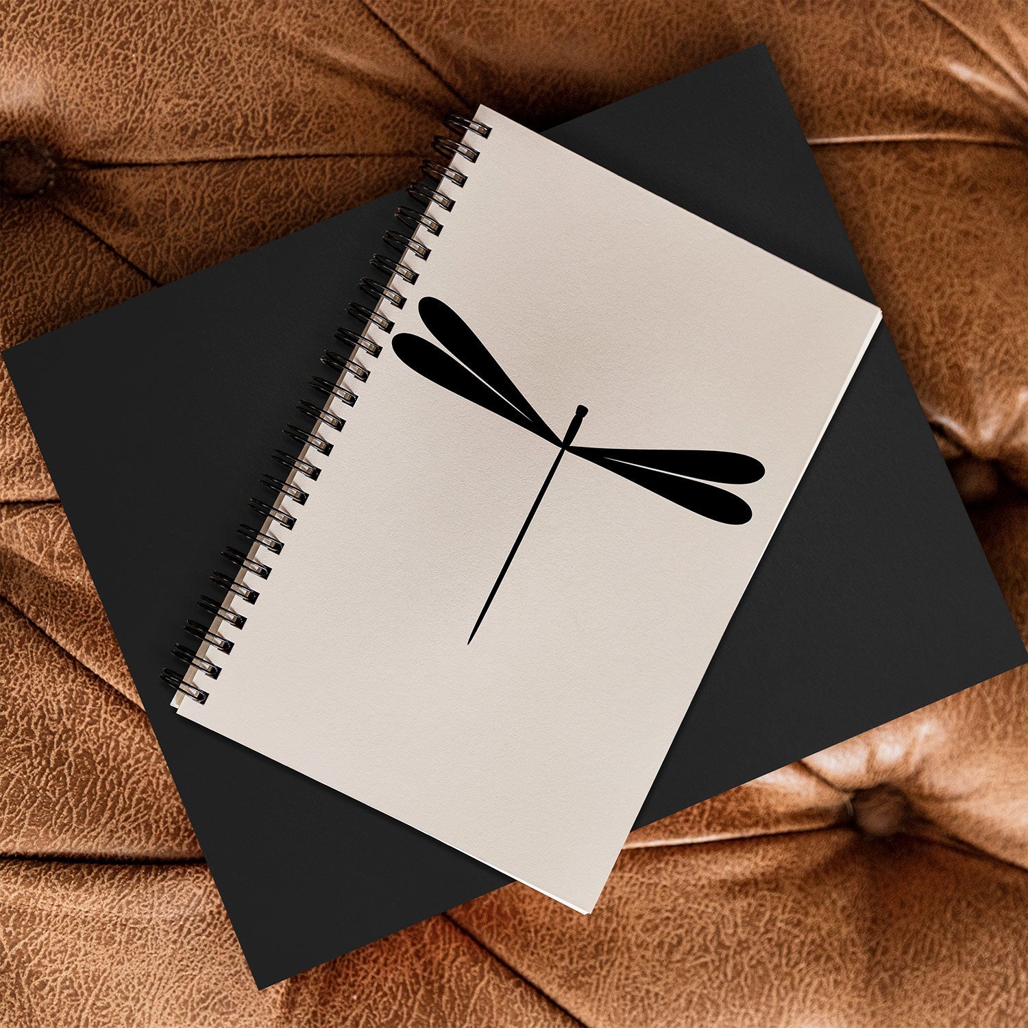 Colour Poems Dragonfly Pattern Black White Spiral Notebook