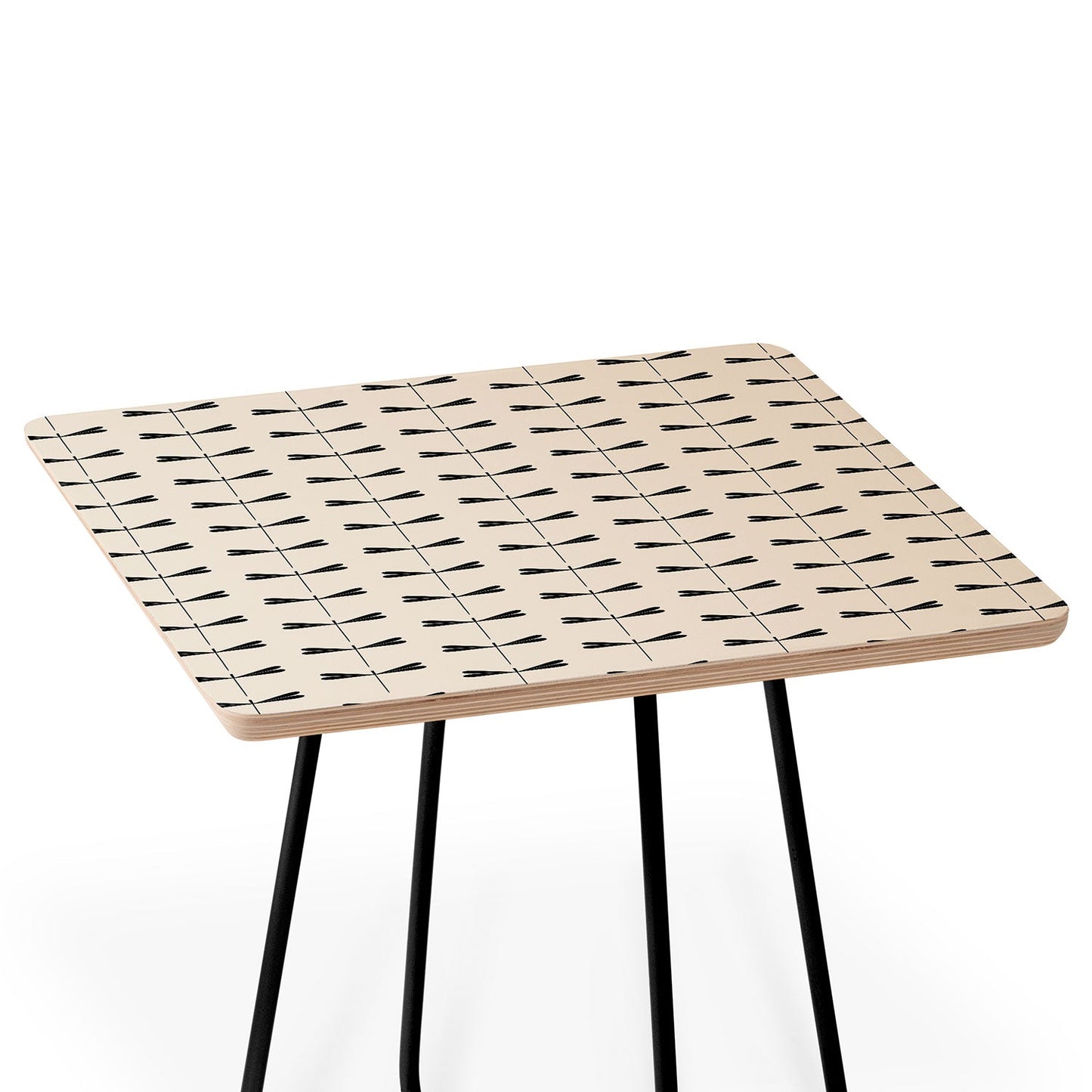 Colour Poems Dragonfly Pattern Black White Side Table