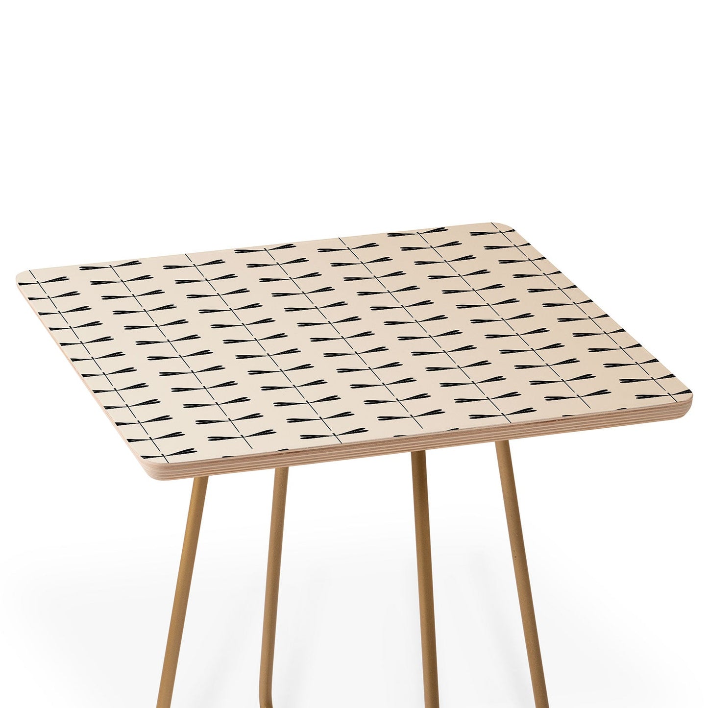Colour Poems Dragonfly Pattern Black White Side Table