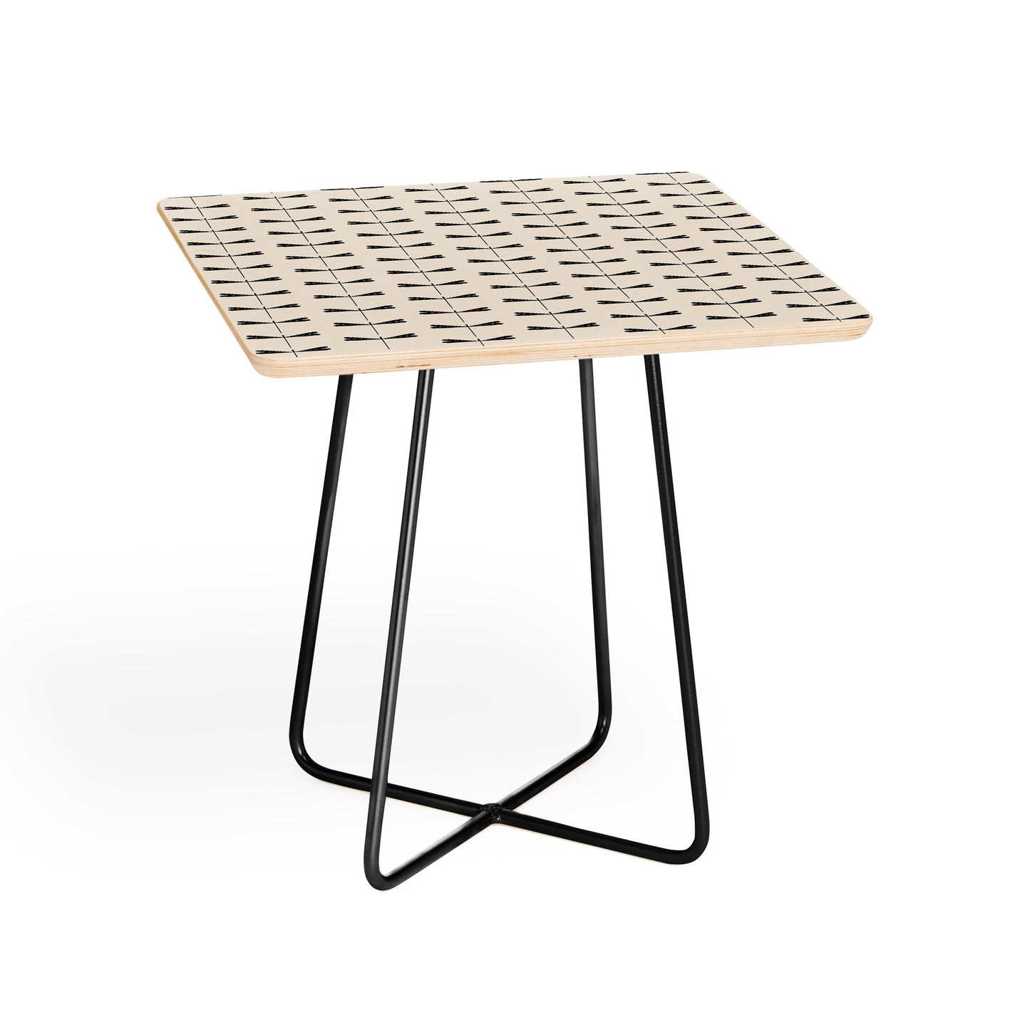 Colour Poems Dragonfly Pattern Black White Side Table
