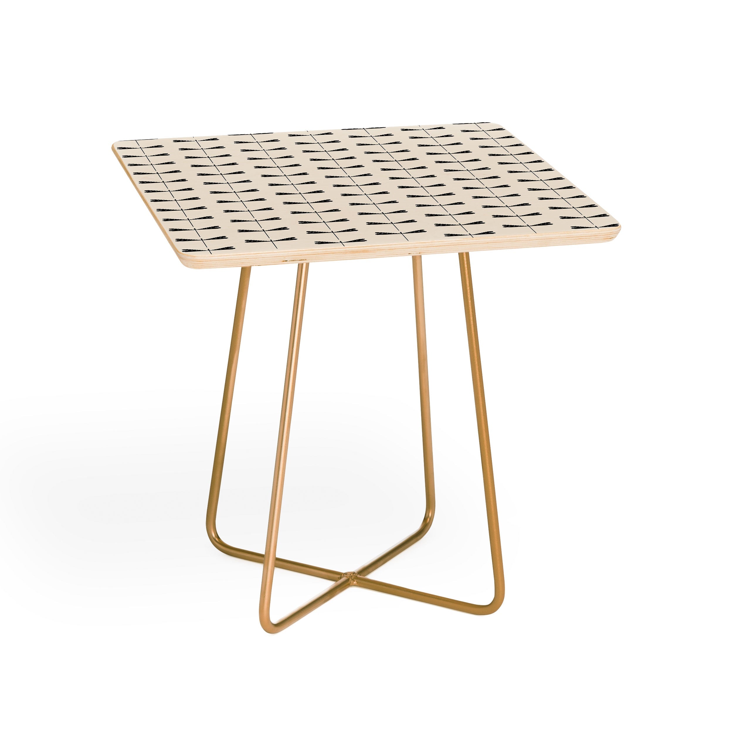 Colour Poems Dragonfly Pattern Black White Side Table