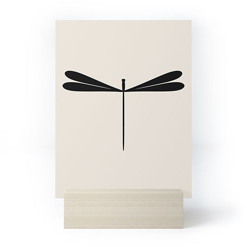 Colour Poems Dragonfly Pattern Black White Mini Art Print