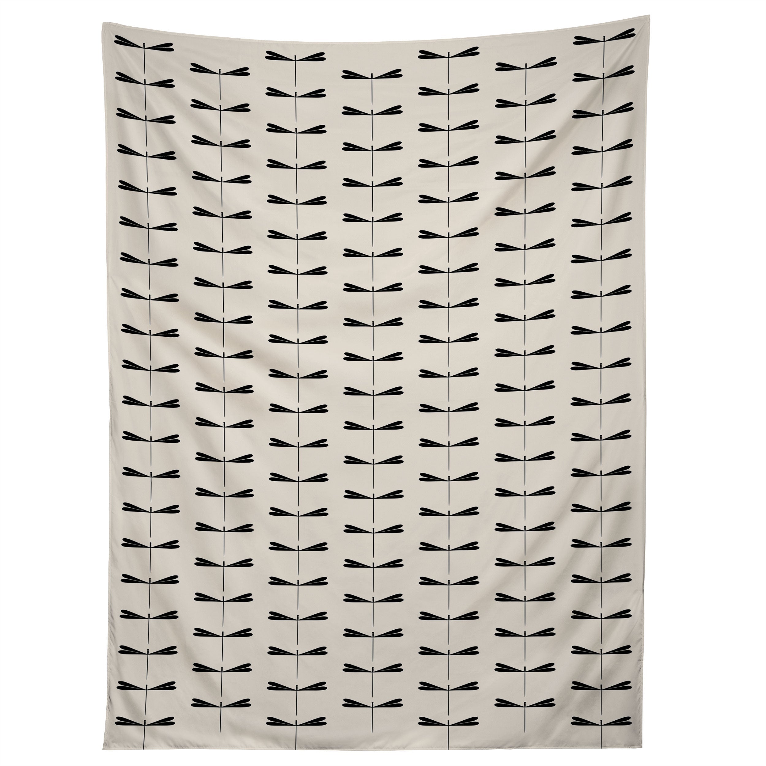 Colour Poems Dragonfly Pattern Black White Tapestry