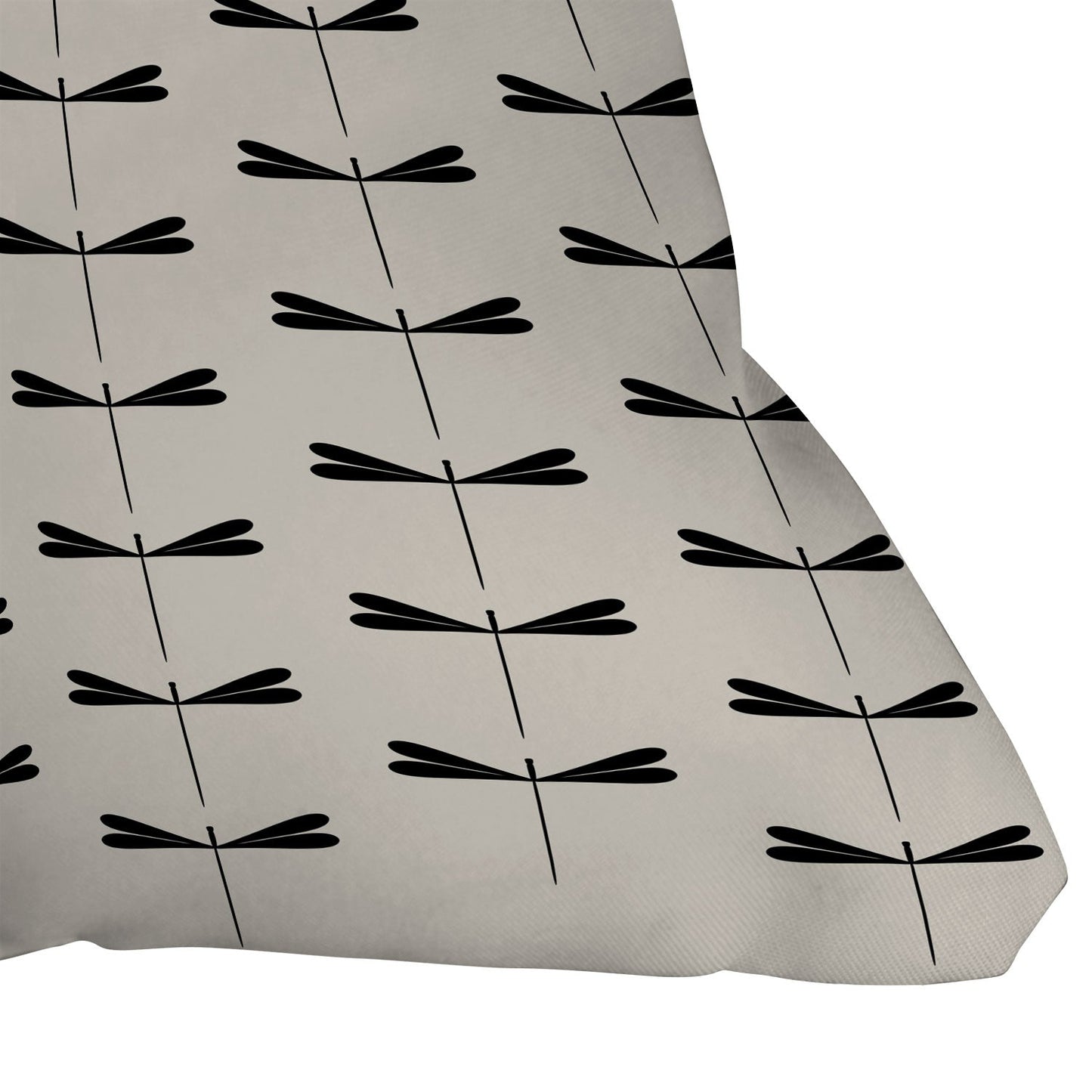 Colour Poems Dragonfly Pattern Black White Outdoor Throw Pillow