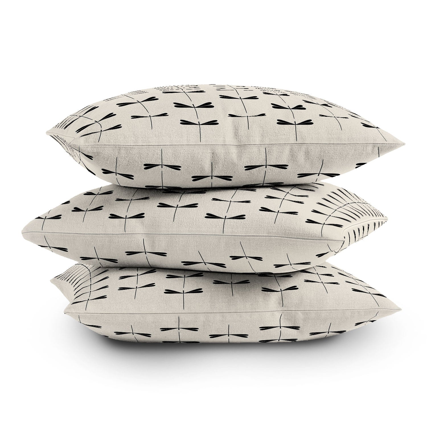 Colour Poems Dragonfly Pattern Black White Throw Pillow