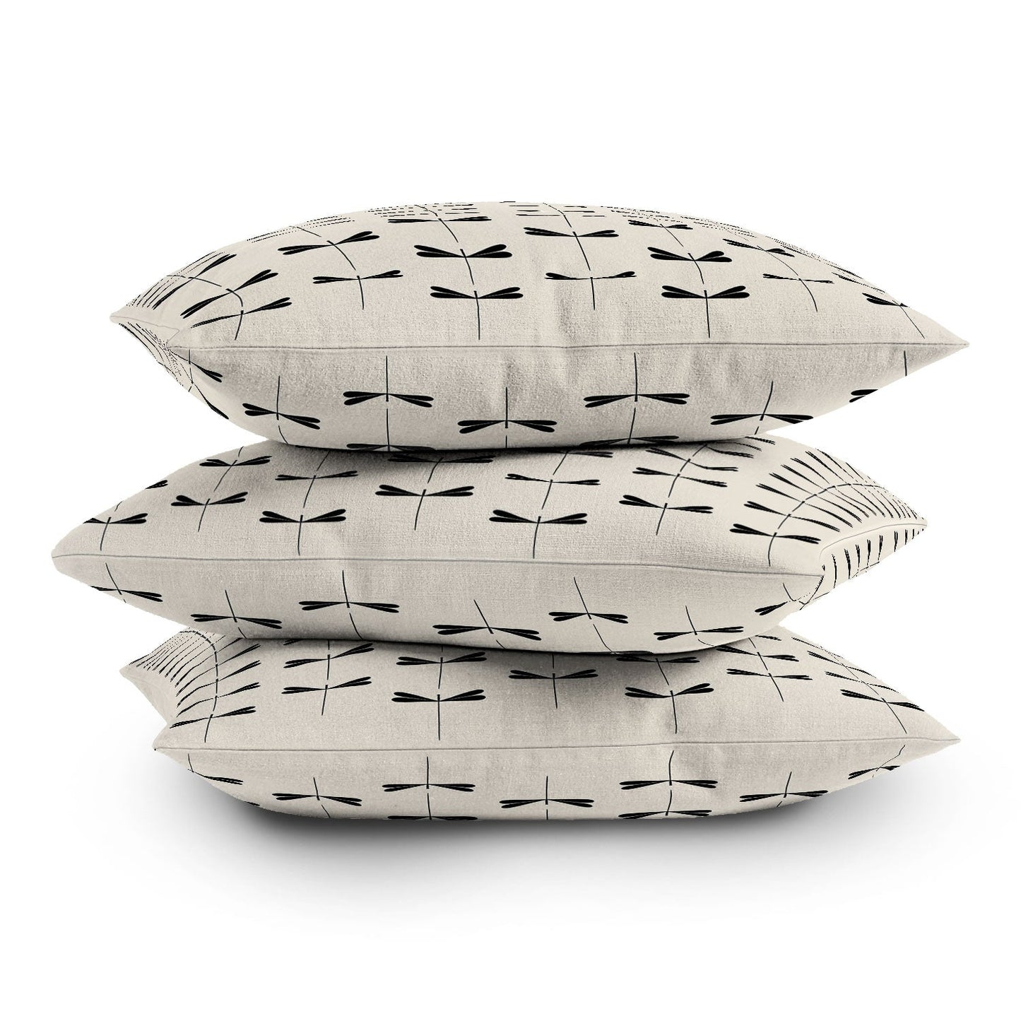Colour Poems Dragonfly Pattern Black White Outdoor Throw Pillow