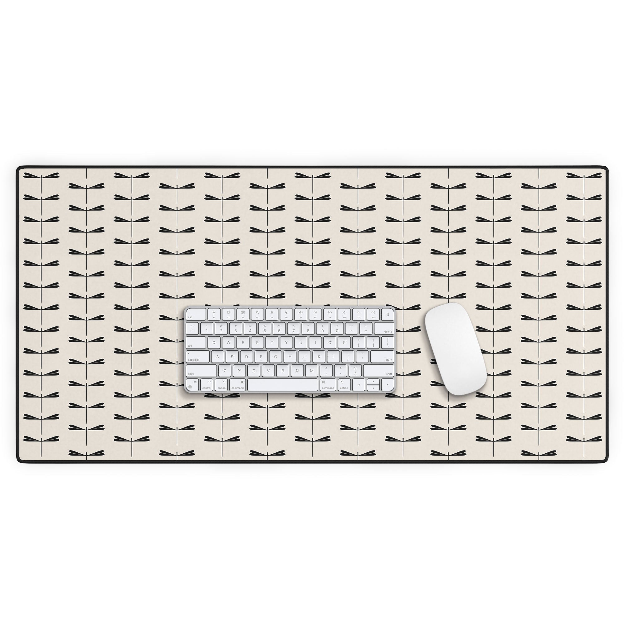 Colour Poems Dragonfly Pattern Black White Desk Mat