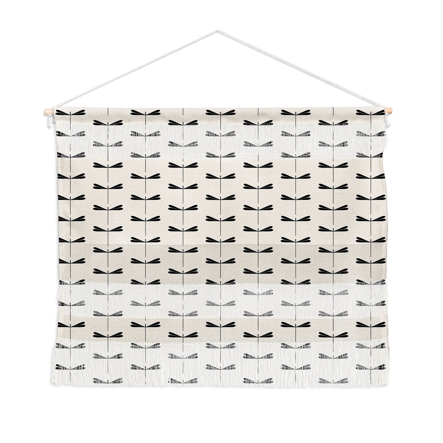 Colour Poems Dragonfly Pattern Black White Wall Hanging Landscape