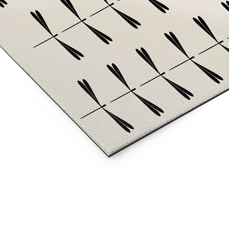 Colour Poems Dragonfly Pattern Black White Welcome Mat