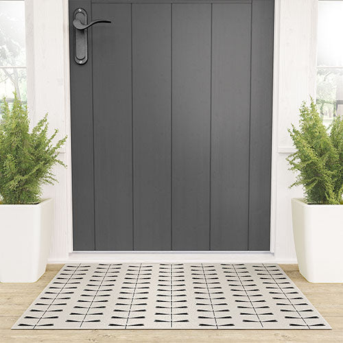 Colour Poems Dragonfly Pattern Black White Welcome Mat