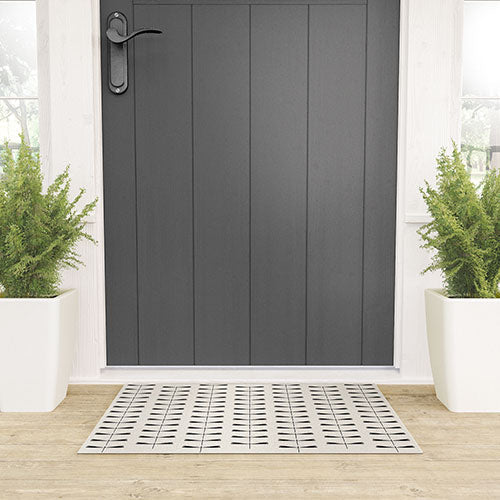 Colour Poems Dragonfly Pattern Black White Welcome Mat